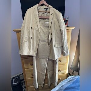 Ann Taylor Cream Blazer and Pants Set